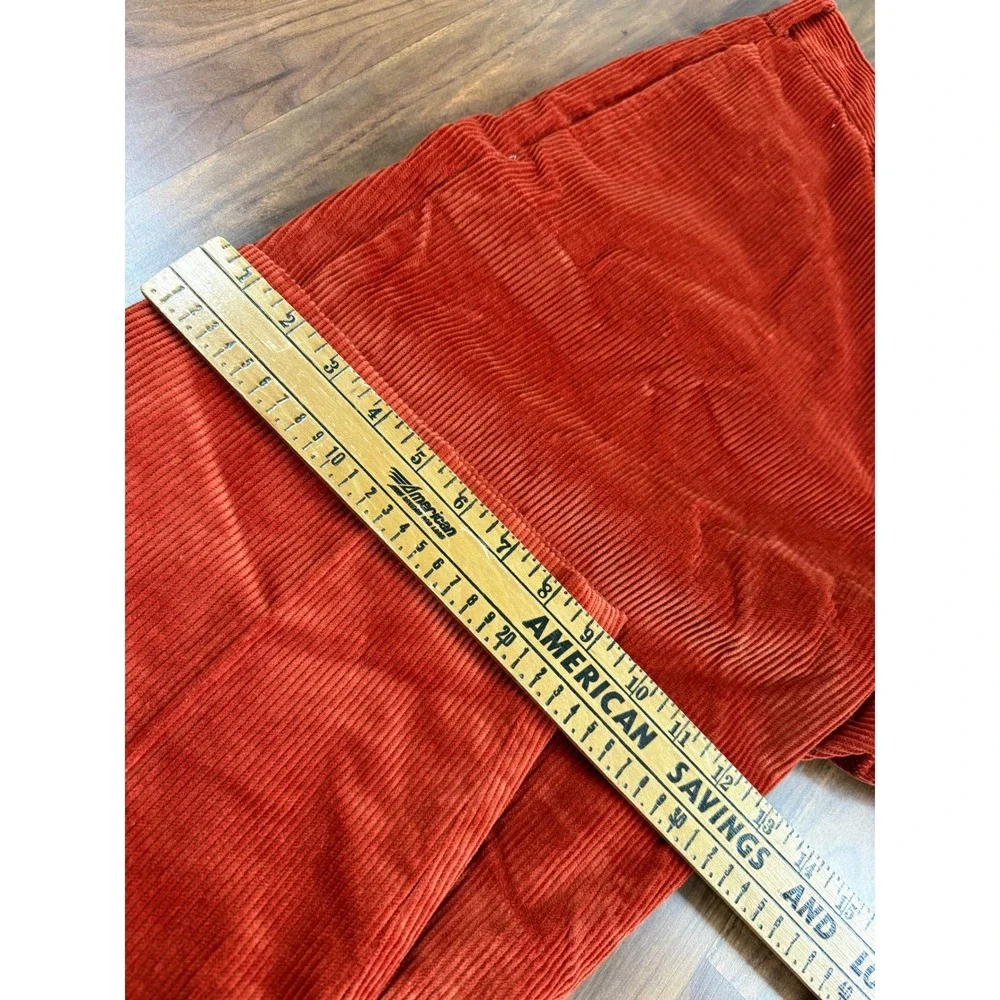 Brooks Brothers Hudson Baggy Corduroy Pants Mens 40x32 Orange Straight Wide Leg